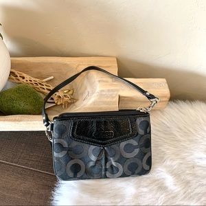 Coach vintage Signature Monogram wristlet purse